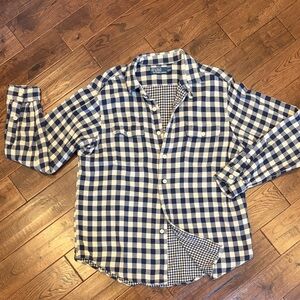 Polo by Ralph Lauren Navy and Off White Plaid Men's XL THICK Flannel
